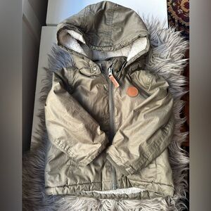 Baby Olive Green + Sherpa Winter Coat